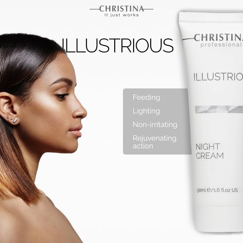Christina - Illustrious Night Cream for Face | Skin Brightening Cream with Retinol | Moisturizing Cream for Face with Peeling effect for All Skin types 50ml / 1.7 fl.oz