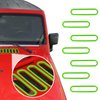 SQQP Hood Vent Cover Cowl Panel Vent Cover Trim, ABS Exterior Accessories for 2007-2018 Jeep Wrangler JK JKU 2/4-Door(Green)
