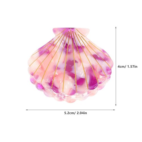 Shell Hair Claw Clip Sea Seas Shell-Shaped Hair Clips Shell Claw Clip Mermaid Costume Accessories (Fuchsia) Shell Hair Clips