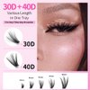 Lash Extension Kit DIY 240pcs Lash Clusters Eyelash Extension Kit,8-16mm Mix 30D 40D Curl Individual Lashes Kit with Lash Bond and Seal Lash Tweezers for Self Use(30D&40D-0.07D-8-16MIX KIT)