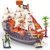 ArtCreativity 10 Inch Pirate Boat, Detailed Pirate Ship Toy Playset with 2 Pirate Action Figures & Tree, Fun Pirate Party Favor and Prize, Best Gift for Boys & Girls Ages 3+