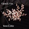 Teyglen Simple Full Rhinestones Bride Wedding Hair Comb Hair Pieces for Bride Bridal Crystal Side Hair Comb Hair Accessories for Women Girls (Silver)