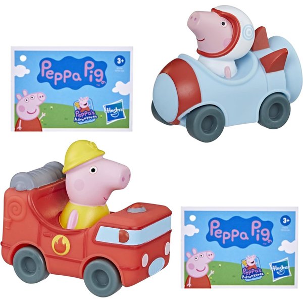 Hasbro Peppa Pig Little Buggies Character Play Vehicle Sets - Mummy Pig in Fire Engine & Peppa Pig Astronaut - Set 7