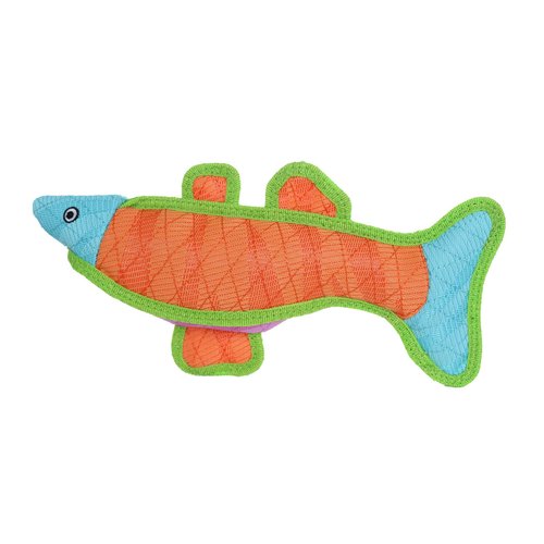 DURA FORCE - Durable Woven Fiber - Fish- Squeakers - Multiple Layers. Made Durable, Strong & Tough. Interactive Play Dog Toy (Tug, Toss & Fetch). Machine Washable & Floats (Regular)