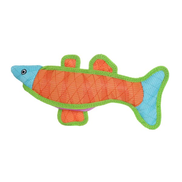 DURA FORCE - Durable Woven Fiber - Fish- Squeakers - Multiple Layers. Made Durable, Strong & Tough. Interactive Play Dog Toy (Tug, Toss & Fetch). Machine Washable & Floats (Regular)