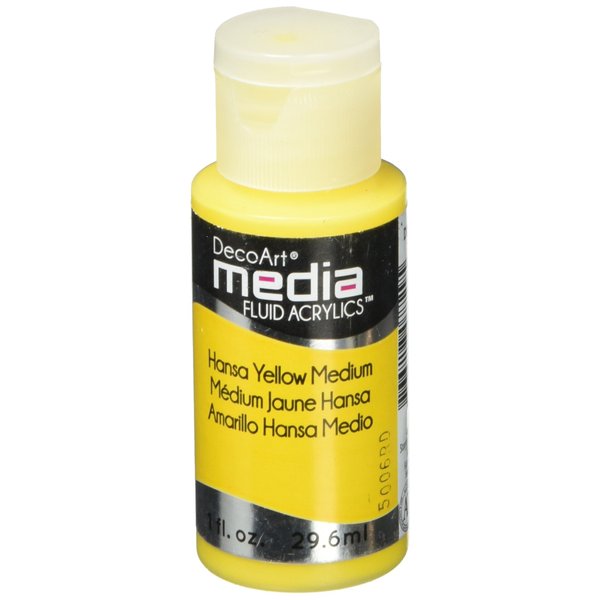 Deco Art DMFA-50 Media Fluid Acrylic Paint, 1-Ounce, Hansa Yellow Medium