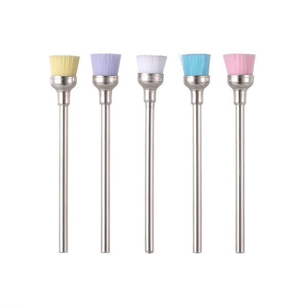 Anself 5pcs 2.35mm Professional Nail Art Drill Bit Random color Nail Drill Cleaning Brush Manicure Accessories