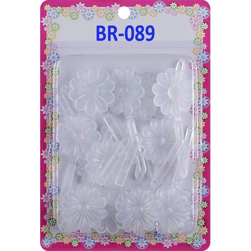 Tara Girls Self Hinge Plastic Flower Hair Barrettes 18 Pieces Selection (Clear)