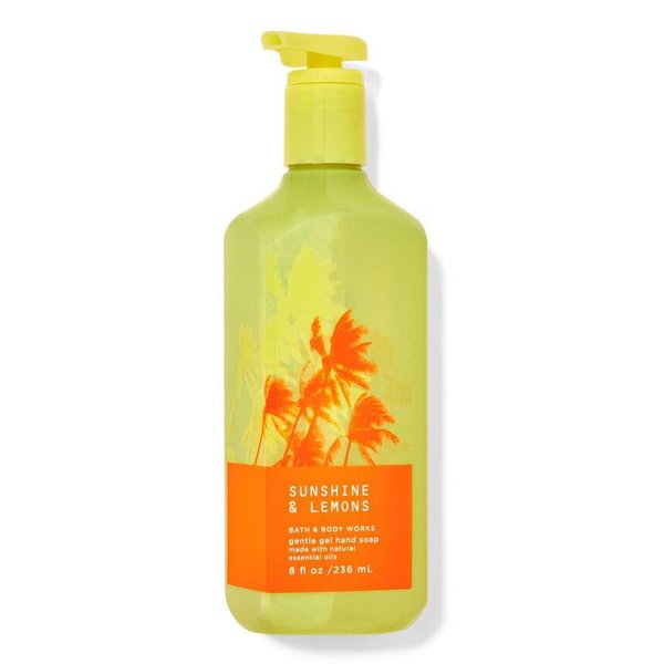 Bath Body Sunshine & Lemons Gentle Gel Hand Soap | 8 Fl Oz | Scented with Natural Essential Oils