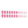 Chrome Pink Press on Nails Medium Square Fake Nails Full Cover Acrylic Nails Glossy Glue on Nails Aurora Artificial Nails Pearl Flash Stick on False Nails with Design for Women Nail Manicure Kit 24pcs