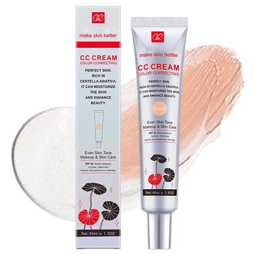 Rosarden Color Correcting CC Cream with Centella Asiatica, CC Cream with SPF 25, CC Cream Foundation Full Coverage, Invisible Pore, Even Skin Tone, Moisturizing Pre-Makeup Primer Matte CC Cream