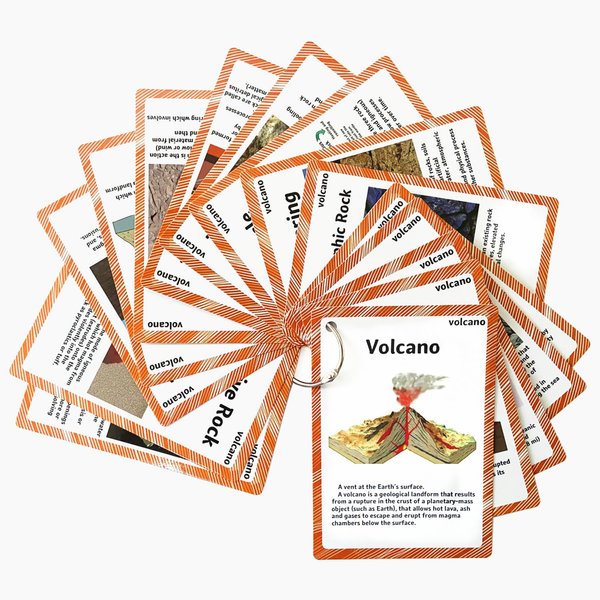 Erupting Volcano Flash Card Set(15 Pcs) | Learning Card for Kids|Perfect for Back to School Supplies, Pre-K, Kindergarten, Elementary Teacher/Autism Therapists Tools | Classroom Decor, Wall Stickers