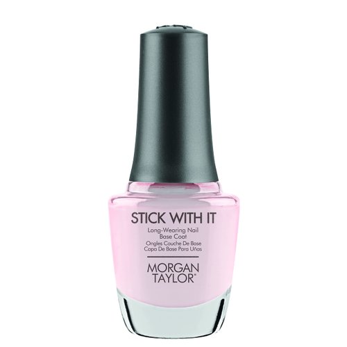 Morgan Taylor Stick With It Long Wear Base Coat, Base Coat For Nails, Long Lasting Nail Polish, Strengthening Base Coat, 0.5 oz.