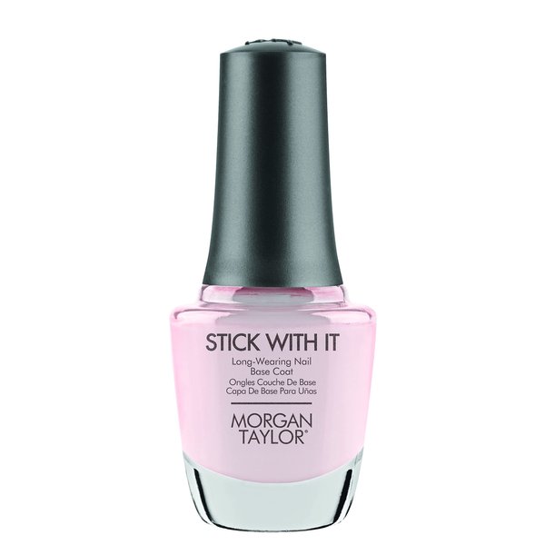 Morgan Taylor Stick With It Long Wear Base Coat, Base Coat For Nails, Long Lasting Nail Polish, Strengthening Base Coat, 0.5 oz.