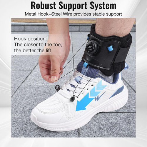 PRFCTLIFE AFO Foot Drop Brace with Upgraded Dial for Adjustable Dorsiflexion, Drop Foot Brace for Walking with Shoes. Orthotic Ankle Braces for Men/Women