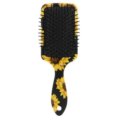 Sunflower Black Hair Brush for Wet & Dry Hair Grip Soft Bristles for Anti Static & Frizz Air Cushion Comb for Women Girls