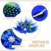 Yokawe 20s Feather Hair Clip Elegant Blue Peacock Feather Hair Clips with Crystal Gatsby Party Head Accessories for Women