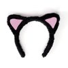 Black Cat Ears Headband Hairband, Cute Animal Ears Headband, Soft Plush Cat Ear Headwear Hair Hoop for Halloween Cosplay Cat Costume Make Up Washing Face