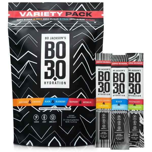BO3.0 Variety Pack Electrolyte Drink Mix Powder | Flavored Zero Sugar Electrolyte Drink for Sports Players with Plant-Based Ingredients | 15-Pack of Electrolytes Powder Packets