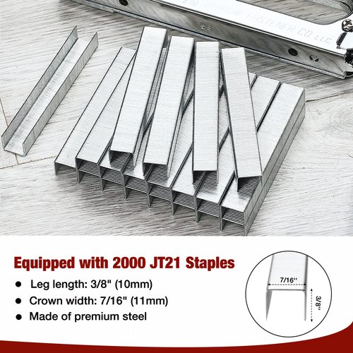 Arrow JT27 Light Duty Staple Gun Kit, Thin Wire Stapler with 2000 Pieces JT21 3/8" Staples, Lightweight Chromed-Steel Housing