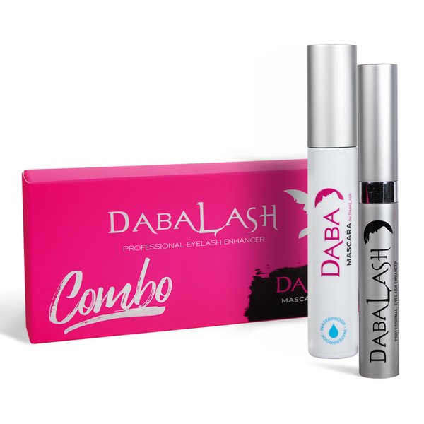 DABALASH Waterproof Combo – Professional Eyelash & Brow Strengthener & Waterproof Mascara – Give Your Own Lashes A Longer, Fuller, & Thicker Look – 0.18 oz & 0.45 oz