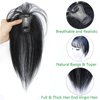 Bangs Hair Clip, Clip in Bangs Hair Toppers for Women 100% Real Human Hair, Clip on Bangs 360° 3D Cover Wispy Fake Clip in Hair Extensions for Women Daily (Natural Black, 3D 7 * 9 French Bangs)