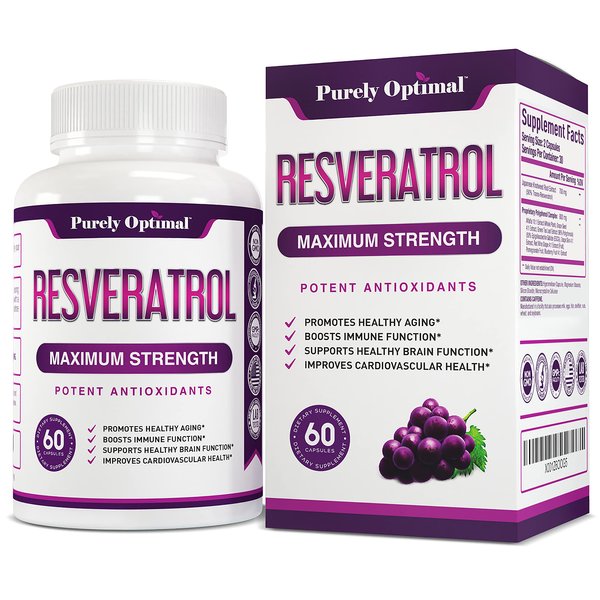 Premium Resveratrol Supplement 1500mg - Max Strength, Trans Resveratrol Capsules - with Grape Seed & Green Tea Extract - 30 Days Supply