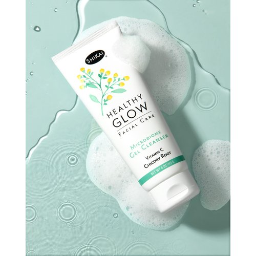 ShiKai Healthy Glow Microbiome Gel Face Cleanser (4oz) | Vitamin C for Even Skin Tone | Gentle for Daily Use | Nourish & Hydrate Dry Skin