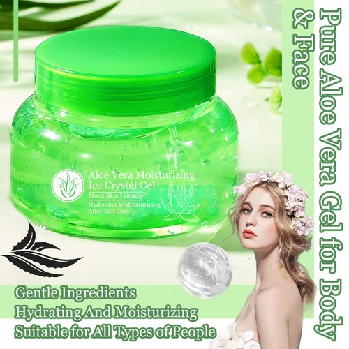 Pure Aloe Vera Gel for Body & Face,Deep Long-Lasting Moisturizing Aloe Vera Lotion for All Skin Types,High Hydrating Non-Greasy Aloe Vera Gel for Men & Women