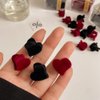 30pcs Red Velvet Mini Hair Claw Clips Flower Heart Bow Hair Bangs Pin Small Hair Clips Clamps Non Slip Tiny Plastic Jaw Clips For Girls and Women