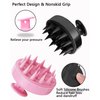 YQBOOM Scalp Massager Hair Growth 2 Pcs Soft Silicone Bristles Scalp Scrubber Hair Shampoo Brush for Wet Dry Hair Ladies Men Black Pink