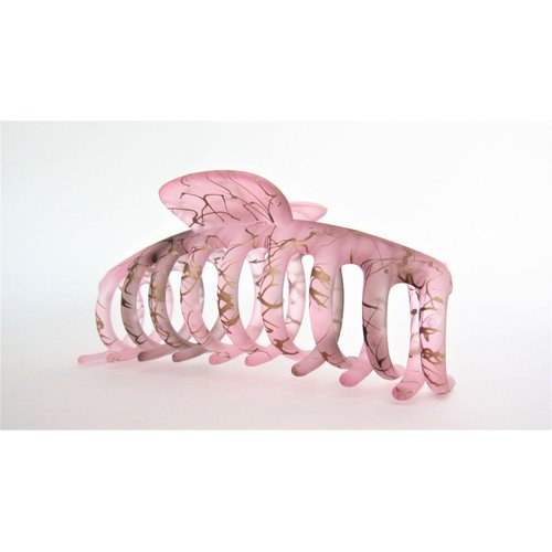 Generic Light mauve pink and gold color splatter paint hair claw clip