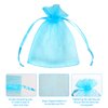 Boshen 100/200PCS Organza Gift Candy Sheer Bags Mesh Jewelry Pouches Drawstring Bulk for Wedding Party Favors Christmas (3" X 4"(100PCS), Teal Blue)
