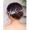 Denifery Bridal Hair Comb Blue Vintage Crystal Rhinestone Vintage Hair Comb Wedding Party Hair Accessories for Women and Girls