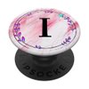 Cell Phone Pop Out Holder,Pink Purple Blue Flower Letter I PopSockets Grip and Stand for Phones and Tablets