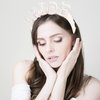 BAHABY Bridal Headband Bachelorette Party Favors Bride Headband Bridal Headpiece White Pearl Headbands for Women Bridal Shower Decorations