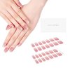 DANNI & TONI Semi Cured Gel Nail Strips Pink Ombre (Rosy Cheeks) French Gel Nail Stickers Glitters Glossy Nail Wraps 28 Stickers
