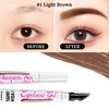 Snktiny Eyebrow Gel with Eyebrow Brush - Eyebrow Pencil Brown with Non-Dry Design, Eye Brown Makeup Creates Natural Looking Brows Effortlessly and Stays on All Day, Light Brown