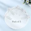 Yean Silver Bride Wedding Hair Pins Flower Bridal Hair Pieces Rhinestone Hair Accessories Prom Hair Clips for Women and Girls(Pack of 5)