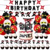 Ninja Birthday Party Decorations Ninja Happy Birthday Banner Ninja Cupake Topper Balloons Baby Shower Party Decoration Supplies