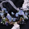 yuruyi Flower Crown for Women, Adjustable Butterfly Handmade Garland Crown Hair Wreath for Wedding Festival Party Floral Crowns for Girls Headhand Hair Accessory (Blue, Adjustable)