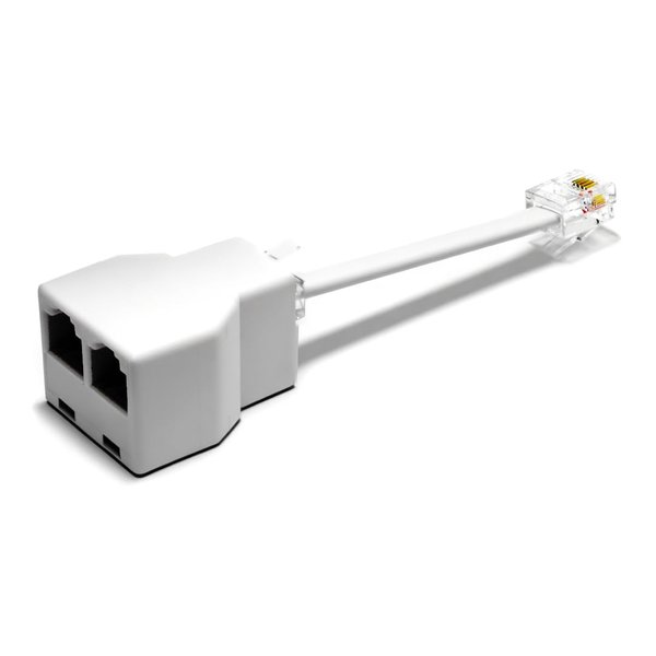 RetailAndBulk Phone Jack Splitter for Landline Telephone RJ11 6P4C 2 Way Adapter (1 Splitter + 2.5 Inch Cable) Made in USA
