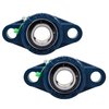 Jeremywell UCFL202-10 Pillow Block Bearing (2 Pack), 5/8 inch Bore, 2-Bolt Flange Mounted, Solid Base, Self-Alignment