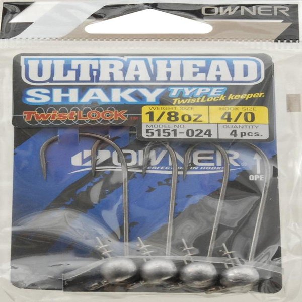 Owner American Ultrahead Shaky Head Jig Hook, 1/8-Ounce