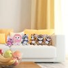 Nleio 7inch Stuffed Animals Forest Plush Toys, 6 Pieces Super Soft Jungle Animal Stuffed Toys Lion/Giraffe/Elephant/Tiger/Zebra/Leopard Safari Plush Animals for Babies Kids Toys Party Decorations