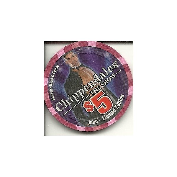 $5 rio chippendales john las vegas casino chip