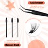 Self Adhesive Lash Clusters Kit 160 Pcs Flu-ffy 10-16mm DIY Eyelash Extensions Kit, No Glue Lashes Press On Lashes, Pre Bonded Lash Clusters with Eyelash Brushes and Lash Tweezers(No Glue 40D+50D)