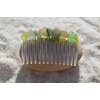 Different Shades of Green Sea Glass Hair Comb