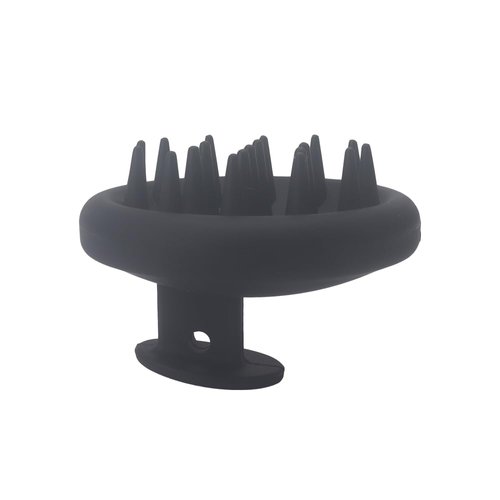 KOENWEENI Silicone Scalp Massager Shampoo Brush Scrubber with Soft Bristles Exfoliator for Shower Dandruff Removal Wet Dry Hair Growth and Care Black