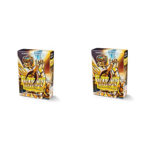 2 Packs Dragon Shield Matte Mini Japanese Gold 60 ct Card Sleeves Value Bundle! …